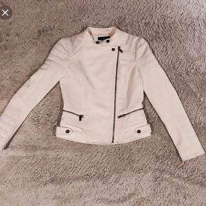 White quilted motorcycle jacket